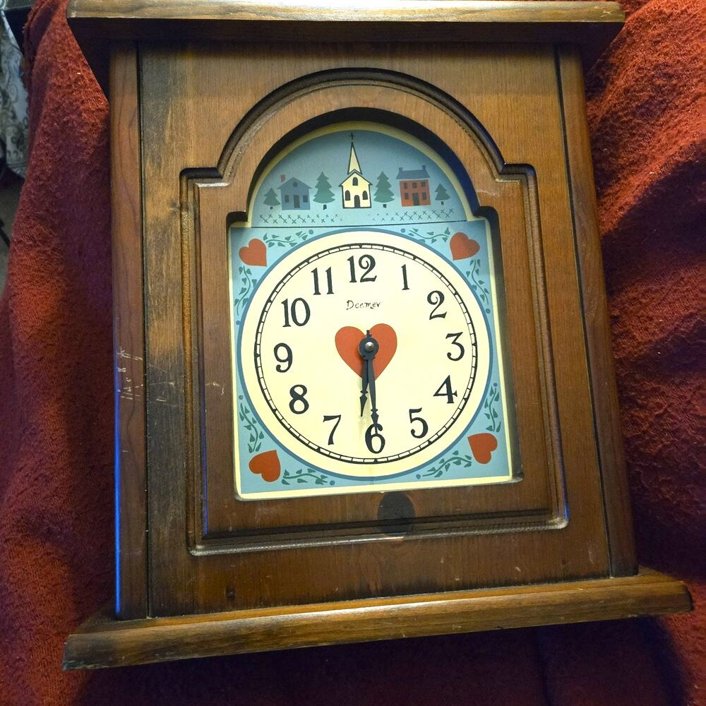Deemer Country Wooden Clock Cottage Core Mantle Or Wall